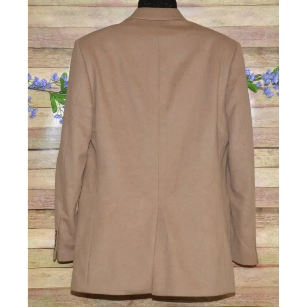 Club Room Men's 38R Brown Tan Worsted Wool Silk Cashmere Blend Blazer Jacket